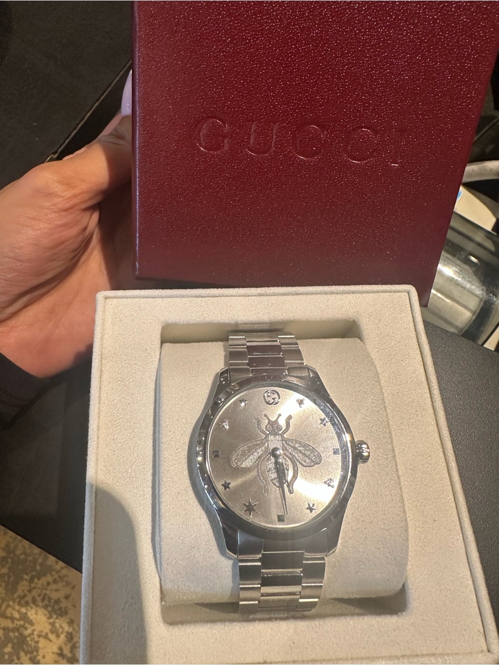 Gucci Silver Stainless Steel Bee Watch 38mm - Picture 4 of 5